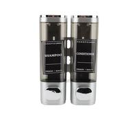Yctze 300ML Wall Mounted Soap Dispenser for Home Bathroom Kitchen Use, Press and Dispense Design Saves Time Effort, Transparent View Tracks Liquid Levels, Dual Head, Adhesive Drill (Silver)