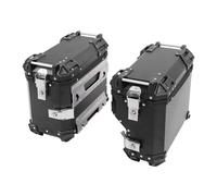 Yctze 38L Side with Lock and Handle - Water Side Storage Carrier Helmet, Luggage, and Riding - Lightweight Aluminum Alloy with Reflective Stickers - Fit Most Motorbikes (Black)