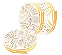 Yctze 3Pcs 5m Self-Adhesive Weather Stripping, Soundproof Sealing Strip for Doors & Windows, EPDM Foam, White 9x6mm