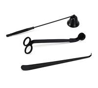 Yctze 3PCS Candle Accessory Set - Wick Trimmer, Snuffer, and Dipper for Burning & Longer Lasting Candles (Black)
