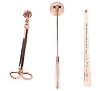 Yctze 3PCS Candle Accessory Set - Wick Trimmer, Snuffer, and Dipper for Burning & Longer Lasting Candles (Pink Gold)