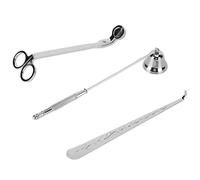 Yctze 3PCS Candle Accessory Set - Wick Trimmer, Snuffer, and Dipper for Burning & Longer Lasting Candles (Silver)