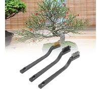 Yctze 3pcs Mini Wire Brush Set with Ergonomic Handle for Bonsai, Garden Tool for Tree Trunk Maintenance, Ideal for Small Spaces