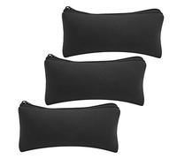 Yctze 3pcs Neoprene Mountaineering Storage Pencil Case Bag Portable，Soft，Pen Bag for Camping，School，and Pencil ，Storage ，Neoprene Case，Camping ，Soft Penc (Black)
