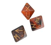 Yctze 3Pcs Rune Dice 8 Sided Star Mystic Vivid Colors Astrology Learning Prediction Polyhedral Dice Set F Rune ，Polyhedral Set，Witcher ，8 Sided ，Divination ，Run (Black Gold)