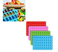 Yctze 4 Sets of Food-Grade Silicone DIY Gummy Bear Moulds with 200 Cavities & Droppers for, Chocolate, and Snacks