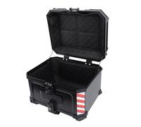 Yctze 45L Universal Motorcycle Top Box Case Motorbike Tail Box Anti Theft Lock PU Insulation Reflective Stickers Quick Release for Scooter Motorbike