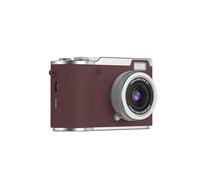 Yctze 4K Foldable Screen Kids Camera Retro Digital Camera with 48MP 2.4 Inch IPS Flip Screen with Type C Charging and 128G TF Card for Beginners Students Vlog (Brown)