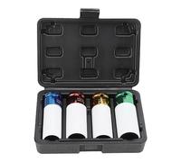 Yctze 4PCS /2in Wheel Lug Nut Impact Socket Set, Color-Coded Scratch- for Car Repair and Maintenance