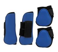 Yctze 4pcs Blue XL PU Neoprene Horse Leg Guards for Racing & Jumping Training - Easy to Wear, Secure Fit, Shock Absorbent (Blue Set M)