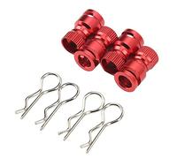 Yctze 4Pcs Premium Aluminum RC Body Cover Mount Column Hole Locator for Easy Installation & Enhanced Stability in Your RC Cars (Red)