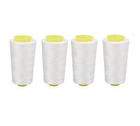 Yctze 4Pcs Premium Polyester Serger Sewing Thread Set - White, Versatile & Ideal for Quilting, Embroidery, and Crafting