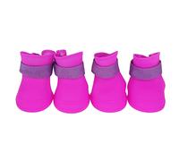 Yctze 4pcs Silicone Protective Dog Boots, Antislip Snow Shoes for Small Dogs, Ideal for French, Cute Pet Rain Wellies (L)