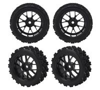 Yctze 4pcs Universal RC Truck Tires with Star Pattern and 14 Hole Hub for /10 Vehicles - for Axial, HSP, and More