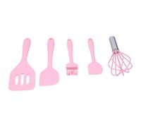 Yctze 5-Piece Silicone Cooking Spatula Set with Heat Resistant Baking Scraper & Egg Beater - Kitchen Utensil in Pink (Pink)