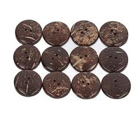 Yctze 50pcs 25mm Round Coconut Shell Buttons Double Hole Composite Wood for DIY Sewing, Craft Projects, and Personalization