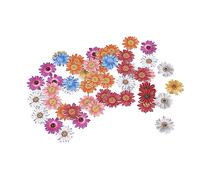 Yctze 50pcs Chrysanthemum Wooden Buttons with 2 Holes for DIY Crafts, Cute Flower Design for Photo Frames, Bags, and Phone Cases