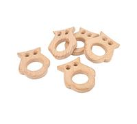 Yctze 5Pcs Baby Set - Natural Beech Owl Shaped Non- Teething Toys Babies - Safe Jewelry Accessories Perfect Promoting Motor Skills and Hand-Eye Coordination