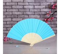 Yctze 5pcs Folding Hand Fan - Portable Summer Hand Fan for Decoration and Performance - Lightweight and Stylish Foldable (Lake Blue (WOOF: Approx. 101.6cm / 40in))