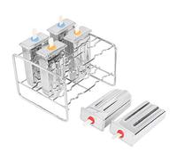 Yctze 6 Mold Stainless Steel Ice Cream Mold Maker, DIY Ice Cream Making Tool, Rack Brush Set, Ideal for Homemade Bar Yogurt Fruit