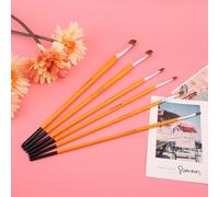 Yctze 6 Pcs Pure Wolf Hair Painting Brush Set - Versatile Gouache, Watercolor & Oil Brushes for Artists - Plated Aluminum Tubes