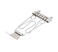 Yctze 6 String Trapeze Bridge Tailpiece with Height Adjustment & Screws for Archtop Jazz Guitar or Bass - Silver Design (Silver)