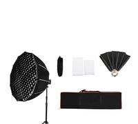 Yctze 60cm Collapsible Parabolic Softbox, Portable Photography Light Diffuser with Universal Bowen Mount and Grid for Studio Portrait Live Stream (Black)