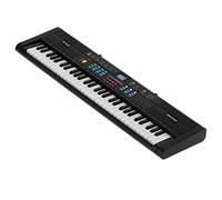 Yctze 61 Keys Keyboard Piano for Kids Aged 1-10 and Beginner Players, Realistic Piano Layout for Practice, 6 Demo 16 Tones 6 Rhythms, USB Powered with Microphone Music Stand Black