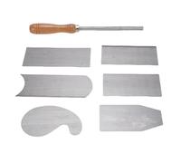 Yctze 6PCS Manganese Multi-Shaped Card Scraper Set with Burnisher - Cabinet Scraper Tools Woodworking, Including Shapes Smoothing Edges and Finishing Touches on Furniture