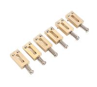 Yctze 6Pcs Premium Brass Tremolo Guitar Bridge Saddle 10.5mm Pitch for Enhanced Sound and Tuning Stability (Silver)