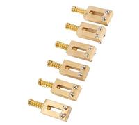 Yctze 6Pcs Premium Brass Tremolo Guitar Bridge Saddle 10.5mm Pitch for Enhanced Sound and Tuning Stability (Gold)