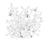 Yctze 72pcs 3D Butterflies Stickers - DIY Hollow Design Wall Decor for Home, Party & Photography Background - Elegant Paper Wall Art in Various Sizes (Silver)