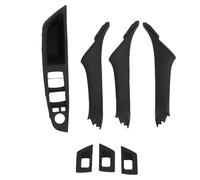 Yctze 7PCS Inner Door Pull Handles Kit Window Switch Armrest Panel 51417225873 Window Switch Cover Replacement for 5 Series F10 2010-2016 (Black)