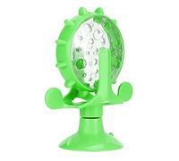 Yctze ABS Cat Toy Interactive Windmill with Food Leakage & 360° Rotation - Multi-Color Educational Training Fun for Cats (Green)