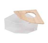 Yctze Acrylic Bath with Right Angle Fan Design - Safe and Sand Bathroom Small Pets - to and Space-Saving Bath Sand - Pet Supplies Hamsters