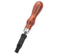 Yctze Adjustable V Type Push Groover for Leather Crafting, Ergonomic Wood Handle Tool for Various Groove Widths, Durable and