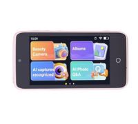 Yctze AI Kids Camera, 2MP 5MP Cameras for Photography, 4in Screen MP3 Player with WiFi, Object Recognition, Voice Dialogue, 2000mAh Battery, 16GB, Ideal for Vlogging, Travel, Festival (Pink)