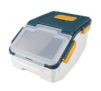 Yctze Airtight Rice Storage Container, Multi-Functional Grain Bin for Flour and Dry Foods in Deep Lake Blue (22lb 14 X 9.1 X 10.6 X 7.5in)