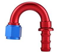 Yctze AN10 Oil Hose End Fitting 180 Degree Fuel Line Fitting Straight 45 90 Degree Push On Twist Lock Male Fitting CNC Machined Aluminum with Removable Head for Stainless Nylon (180 Degree)