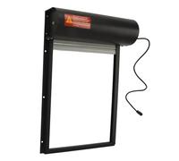 Yctze Automatic Chicken Coop Door, Solar Powered Opener with Timer Light Sensor HD LED Display, Iron Metal Plastic Frame for Chicken Duck Goose Poultry Safety (Black)