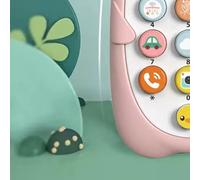 Yctze Baby Phone Toys, Early Educational Learning Machine Simulation Music Telephone Toy with Teether, Bright Colors Toy, Ideal for 1 to 3 Years Old Toddlers (Pink)