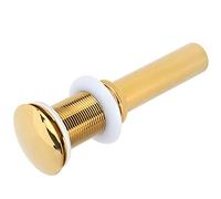 Yctze Bathroom Sink Drain Anti-Clog Basin Brass Bounce Draining Stopper with Non-Overflow Design, Silicone Gaskets, and Polished Finish (Big Golden Bouncing Without Holes)
