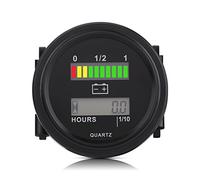 Yctze Battery Indicator Hour Meter Gauge with LED Bar Graph Memory LCD Display for Cart 12V 24V 36V 48V 72V Volt DC Battery