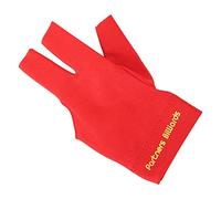 Yctze Billiards Gloves, 3 Fingers Open Design Elastic Wrist Gloves, Non Slip Pool Cue with Edge Locking Process, Ideal for Men, Women Left or Right Hand (Red)