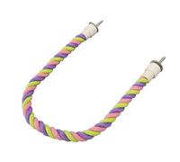 Yctze Bird Rope Perch - Colorful Climbing Swing for Parakeets, Cockatiels, Lovebirds & Budgies - Adjustable Cotton Rope Toy with Metal Support for Exercise & Play (M)