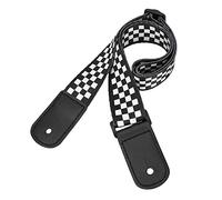 Yctze Black and Squares Ukulele Strap - 4 Hawaii Guitar Shoulder Strap Accessory Soprano Concert Baritone Ukulele, Mandolin and