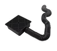 Yctze Black Low Gutter Downspout Extensions with Catch Basin - Flexible 2.5ft to 8ft Downspout Extender for Efficient Drainage
