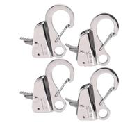 Yctze Boat Bumper Clips Stainless Steel Adjustable Fender Hanger 4 Pack for 3 8 to 5 8 Inch Ropes One Hand Sliding for Yacht Docking Pontoon Rail (with waves)
