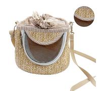 Yctze Breathable Hamster Shoulder Bag with Strap for Small Pets - Soft, Cozy, and Stylish Carrier for Guinea Pigs and Sugar Gliders (Light Brown)