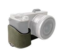 Yctze Camera Protective Case, Premium Synthetic Leather with Hand Grip for A6400 A6300 A6100 A6000, Built in 1 4 Inch Thread Hole for Tripod Mount (Green)